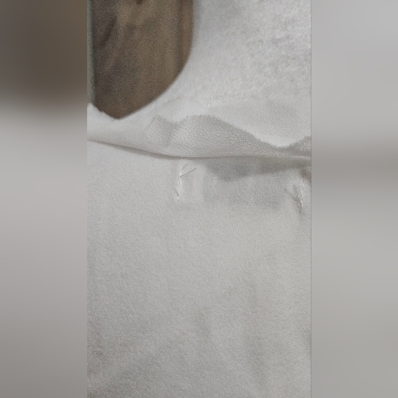 WHY DRESS Elegant SequinTextured Blouse w/Pleated Accordian Sleeves White. M NWT - Picture 14 of 15